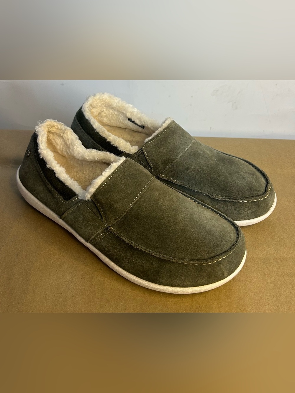 Spenco Women's Fiesta Cozy Slip On Olive Suede Shoes Women's Size 10